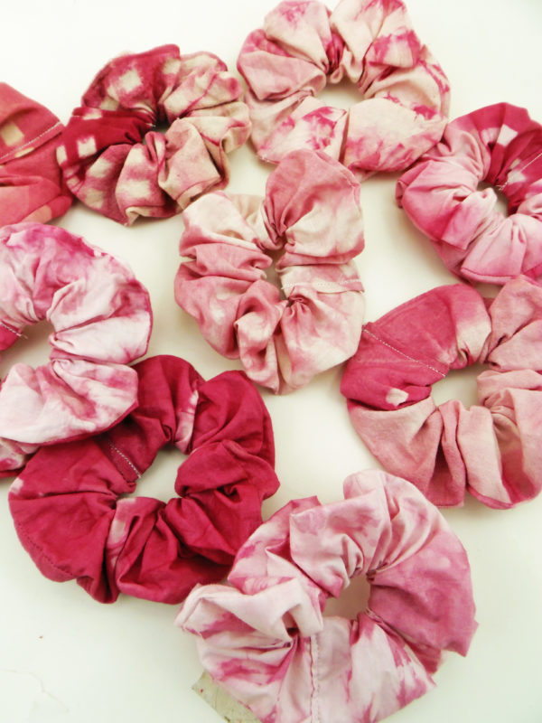 Pink Shibori Tie-Dyed Scunchies